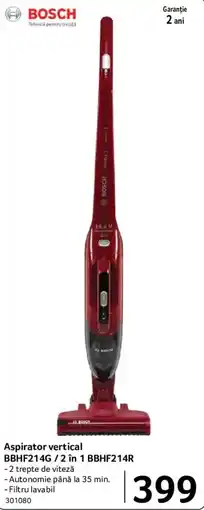 Selgros Bosch aspirator vertical bbhf214g / 2 in 1 bbhf214r Ofertă