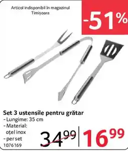 Selgros Set 3 ustensile pentru grătar Ofertă