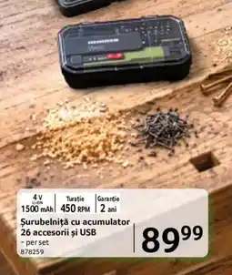 Selgros Şurubelnită cu acumulator 26 accesorii şi USB Ofertă