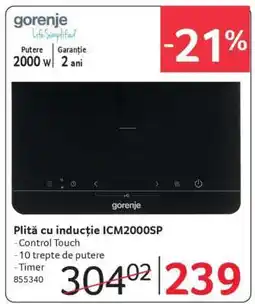 Selgros Plită cu inducție ICM2000SP Ofertă