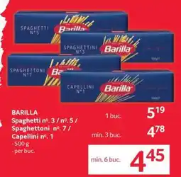 Selgros BARILLA Spaghetti nº. 3 / nº. 5 / Spaghettoni nº. 7 / Capellini nº. 1 Ofertă