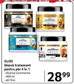 Selgros GLISS Mască tratament pentru păr 4 în 1 Ofertă