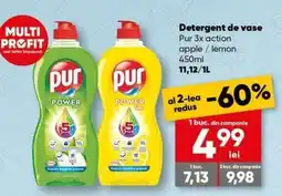 PROFI Detergent de vase Pur 3x action apple/lemon 450ml Ofertă