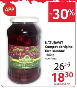 Selgros NATURAVIT Compot de vișine fără sâmburi Ofertă