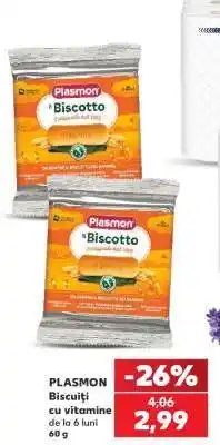 Kaufland PLASMON Biscuiți cu vitamine de la 6 luni 60 g Ofertă