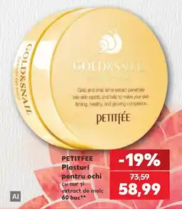 Kaufland Petitfee plasturi pentru ochi cu aur si extract de melc Ofertă
