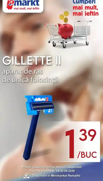 Gillette II aparat de ras de unică folosință
