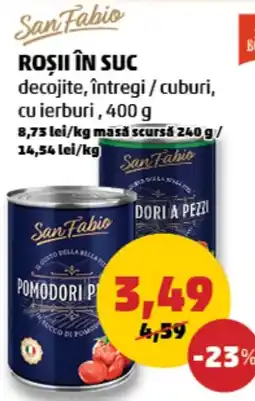 Penny San Fabio roșii în suc decojite întregi / cuburi cu ierburi Ofertă