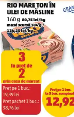 Penny Rio Mare ton în ulei de măsline Ofertă