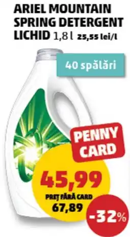 Penny ariel mountain spring detergent lichid Ofertă