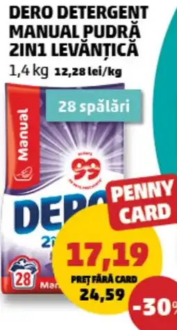 Penny Dero detergent manual pudră 2in1 levănțică Ofertă