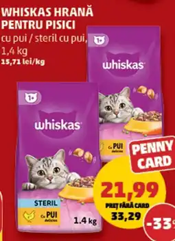 Penny whiskas hrănă pentru pisici cu pui / steril cu pui Ofertă