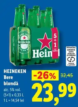 Lidl Heineken Bere blondă Ofertă