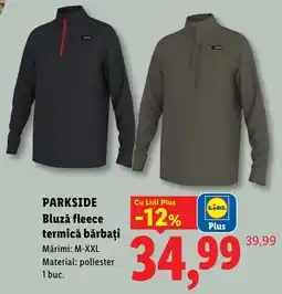 Lidl Parkside bluză fleece termică bărbați Ofertă