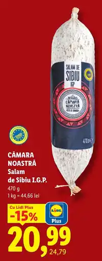 Lidl Cămara Noastră Salam de Sibiu I.G.P. Ofertă