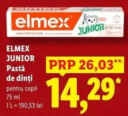 Lidl elmex junior pastă de dinți Ofertă