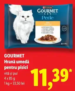 Lidl Gourmet hrană umedă pentru pisici vită și pui Ofertă