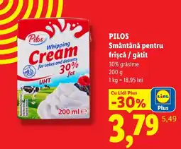 Lidl Pilos whipping cream Ofertă