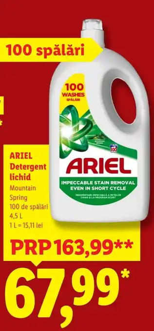 Ariel detergent lichid mountain spring