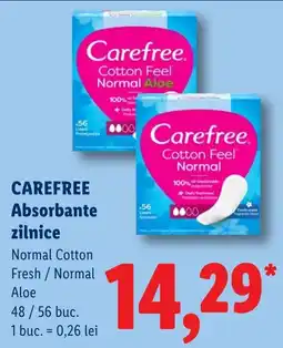 Lidl Carefree absorbante zilnice normal cotton fresh / normal aloe Ofertă