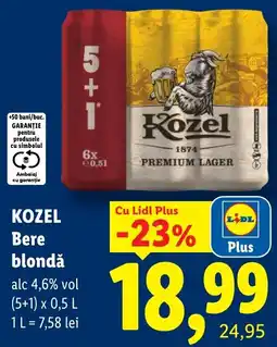 Lidl Kozel Bere blondă Ofertă