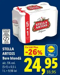 Lidl Stella artois bere blondă Ofertă