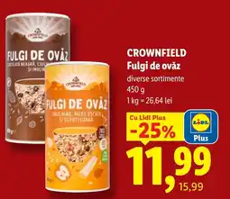 Lidl Crownfield fulgi de ovăz Ofertă