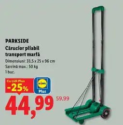 Lidl Parkside cărucior pliabil transport marfă Ofertă