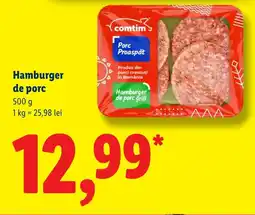 Lidl Comtim hamburger de porc Ofertă