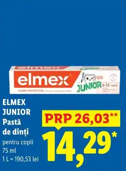 Lidl elmex junior pastă de dinți Ofertă