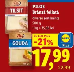 Lidl Pilos brânză feliată Ofertă