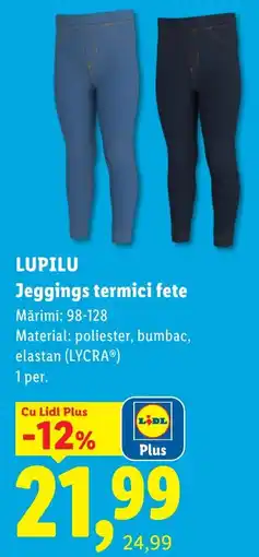 Lidl Lupilu Jeggings termici fete Ofertă
