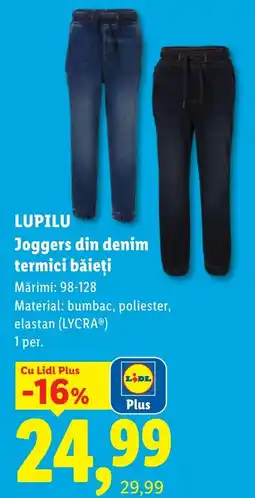 Lidl Lupilu joggers din denim termici băieți Ofertă