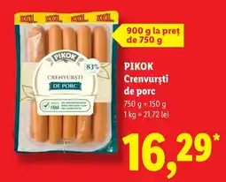 Lidl Pikok crenvurști de porc Ofertă