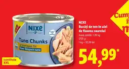 Lidl Nixe tuna chunks in sunflower oil from skipjack tuna Ofertă