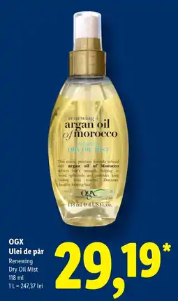 Lidl Ogx ulei de par renewing dry oil mist Ofertă