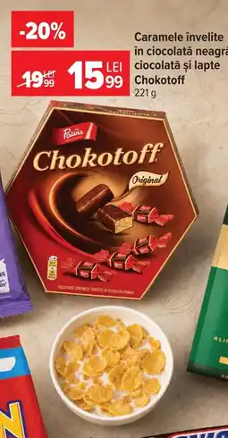 Carrefour Market Poiana Caramele învelite în ciocolată neagră ciocolată şi lapte Ofertă