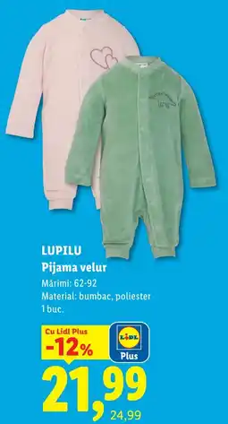 Lidl Lupilu pijama velur Ofertă