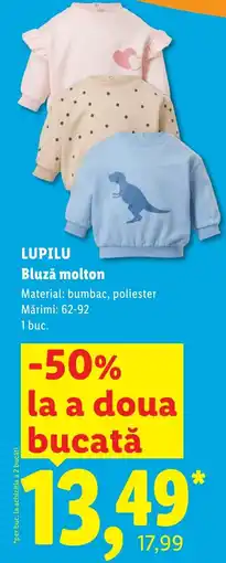 Lidl Lupilu bluză molton Ofertă