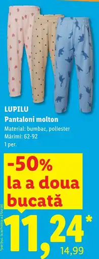 Lidl Lupilu pantaloni molton Ofertă