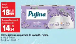 Carrefour Market Pufina hârtie igienică cu parfum de lavandă Ofertă