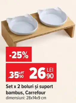 Carrefour Carrefour set x 2 boluri și suport bambus Ofertă