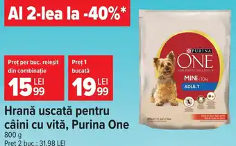 Purina One hrană uscată pentru câini cu vită