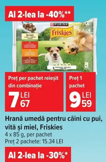 Carrefour Market Friskies hrană umedă pentru câini cu pui, vită și miel Ofertă