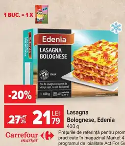 Carrefour Market Edenia lasagna bolognese Ofertă