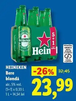 Lidl HEINEKEN Bere blondă Ofertă