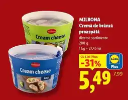 Lidl Milbona Cremă de brânză proaspătă Ofertă