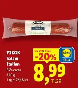 Lidl Pikok Salam Italian Ofertă