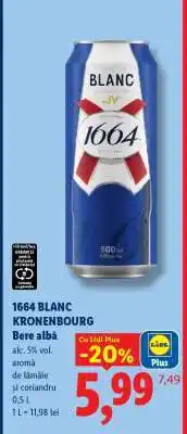 Lidl 1664 BLANC KRONENBOURG Bere albă Ofertă