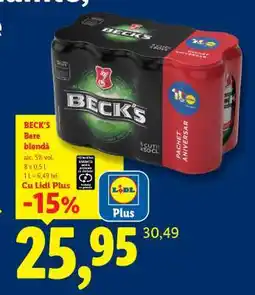 Lidl BECK‘S Bere blondă Ofertă